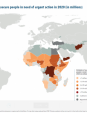 Map 79 - Estimates of acutely food-insecure people in need of urgent action in 2020 (in millions)
